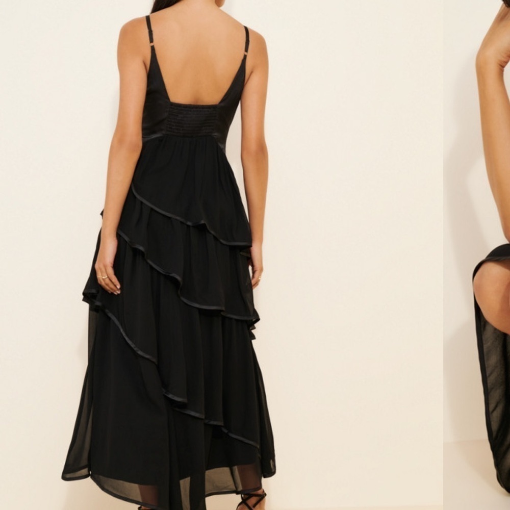 BHLDN Black High Low Ruffle Dress - Picture 3 of 10